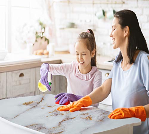 Marble White/Gold Contact Paper Thickened Marble Matte Wallpaper Bathroom countertop Decorative Paper Waterproof Removable countertop Bathroom Contact Paper Free give Knife and Tool(11.8\" x 78.7\")