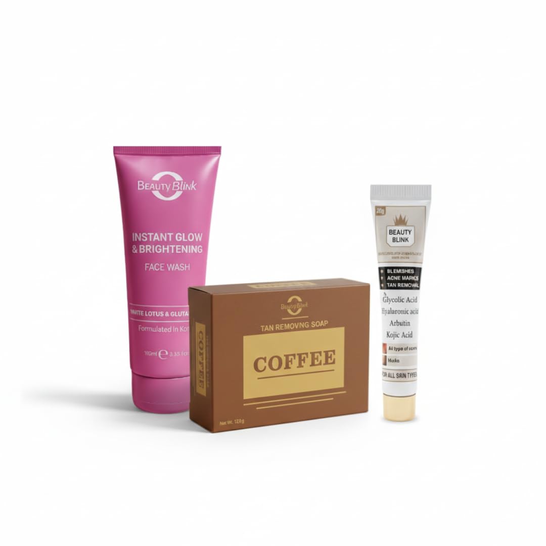 D-TAN full body Set Instant Glow Face Wash, Coffee Tan Removing Soap, Blemish Control Night Cream, 3-Step Brightening Kit-image-39