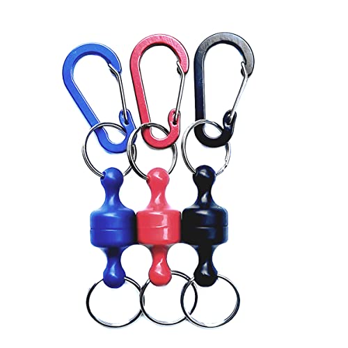 Inf-way 3pcs Super Strong Magnet Split Rings Keychain Hook Hangers Magnetic Net Release Holder/Refrigerator Magnets (ABS)