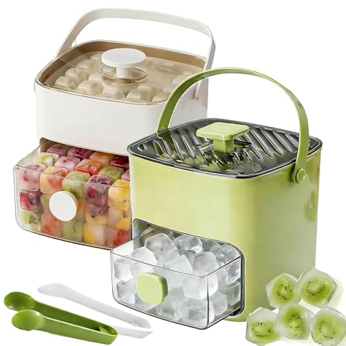 Cubetera doble bandeja 48 cubos con tapa y pinzas 2 pcs miniatura 1