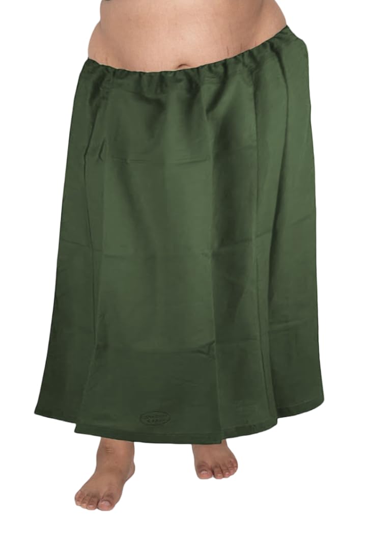 Saree Cotton Readymade Petticoat XXL Plus Size(Waist-52Inch Length-37Inch) with Drawstring Dual Lock in Nefa 3 Strong Stiching in Bakram,Guarantee Fast Color-picture-58