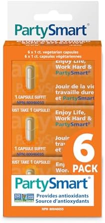 Himalaya PartySmart,6 Vegetarian Capsules, Provides Antioxidants, Non-GMO, Plant-based, 250 mg