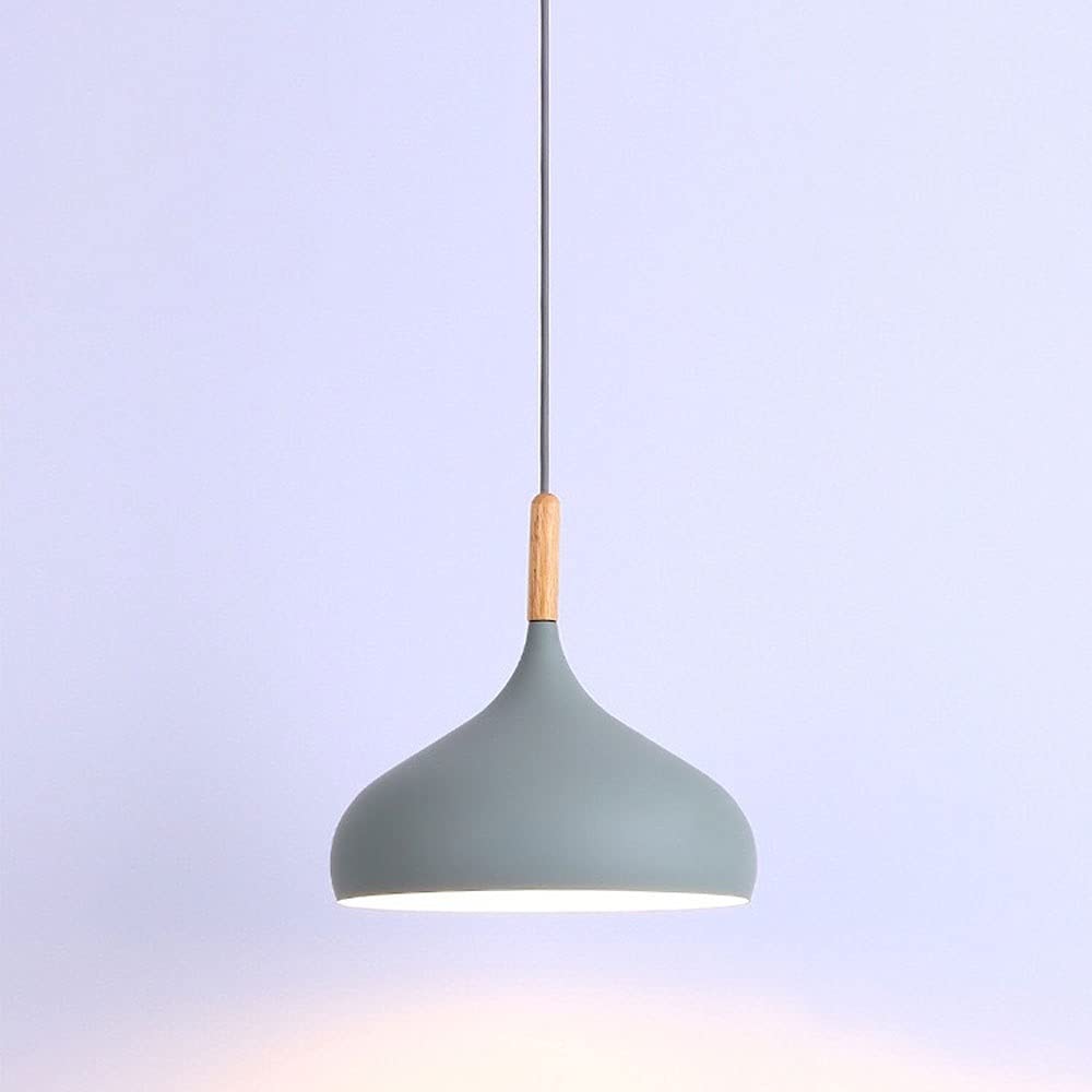 LYMSXAZOU Modern Pendant Light Dome Hanging Lamps Wood Ceiling Lighting Fixture Nordic Suspended Lamp Shade Single Lights for Dining Room Kitchen Island Hallway Shop Star of