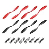 uxcell RC Propellers 1245 12x4.5 Inch CW CCW 2-Vane for Quadcopter Multirotor Black Red 4 Pairs with Adapter Rings