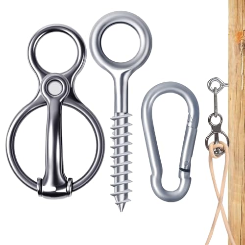 Generisch Anillo de encuadernación | Sistema de fijación de acero inoxidable con función de retorno | Accesorio de alta resistencia | Fijación segura para establo Paddock Halle remolque caballo