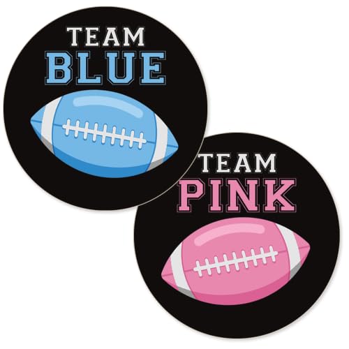 Football Gender Reveal Stickers, 40 Count