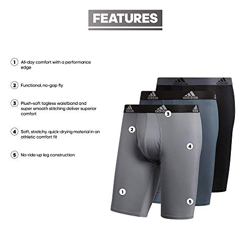 Image of adidas Men's Performance 3-Pack Long Boxer Brief