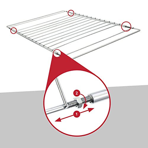 Spares2go - Bandeja universal para horno con base ajustable y extensible Adjustable Shelves x 2