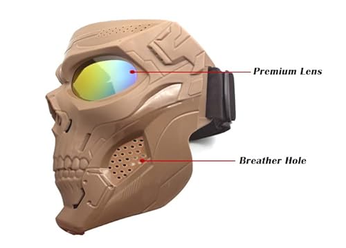 Motorcycle Helmet Riding Goggles Glasses Anti Fog Face Mask Dirt Bike Atv Motocross Eyewear (Colorful + Gold) (Military Green, Grey Lens) #TOP2