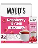 Maud's Instant Tea Raspberry & Chill, 26 ct, Raspberry Flavored Tea Packets, Instant Hot or Iced - Just add water