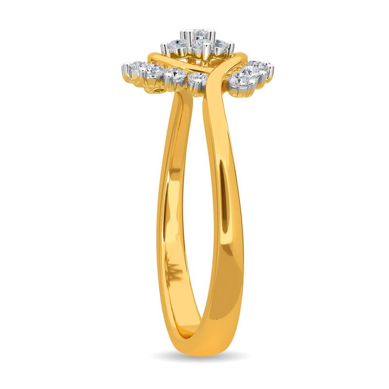 Image of KISNA 14k / 18k Real Gold & Diamond Ring | Diwali, Rakhi Rakshabandhan Gift for Sister /Bhabhi /Women | With Certificate of Authenticity & BIS-Hallmarked Gold Jewellery | Sheree Ring