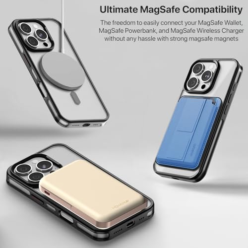 Image of GRIPP Matrix Case Compatible with Mag-Safe for iPhone 16 Pro Max | Military Grade 12ft Drop-Tested with D30 Technology, Transparent Back, Camera Ring Kickstand Function, Shockproof Back Cover - Black