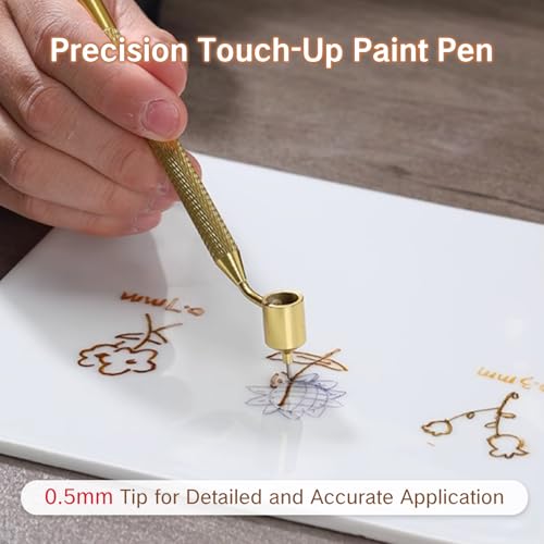 YAFIYGI Fine Line Paint Pen Applicator Fluid Writer Tool for Automotive Touch-Up Chip Repair Precision 0.5mm Tip for Scratch Car Touchup Durable Brass Construction
