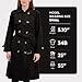 LONDON FOG womens Double-breasted 3/4 Length Belted Trenchcoat, Black, Small US