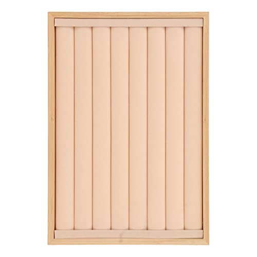 Akozon Vassoio per Anelli 7 File Impilabile Protettivo Antigraffio Fodera per Cassetto Inserto per Orecchini Espositore (Beige)
