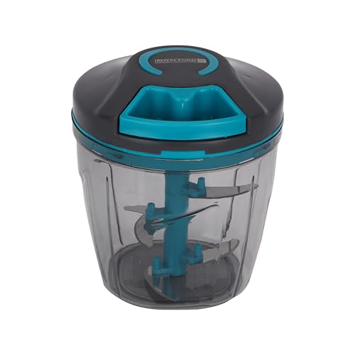 Royalford Handy Pull Chopper 1000ml Portable RF12923 Hand Pull String Garlic Mincer Onion Cutter for Veggies, Ginger, Fruits, Manual Food Processor Vegetable Chopper Assorted Colors