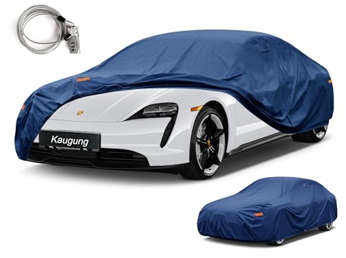 Image of Kaugung Custom Fit Car Cover for Porsche Taycan (2020-2026), Heavy Duty Waterproof All Weather Outdoor Protection, Breathable Full Exterior Cover with Vent, Rain Sun Snow UV Proof