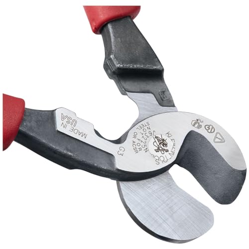 Klein Tools J63225N Cable Cutter, Made in USA, Journeyman High-Leverage Wire Cutter and Stripper for Cutting Aluminum, Soft Copper and Communications Cable by KLEIN TOOLS - Image 8