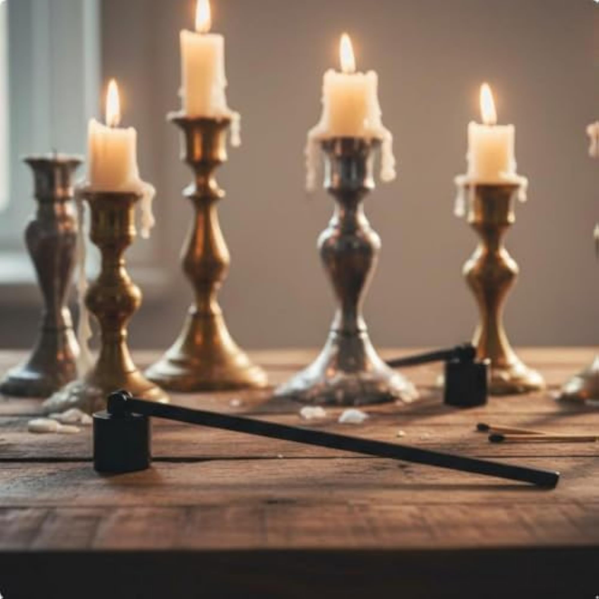 Electroplated Stainless Steel Candle Extinguisher, Minimalist Black