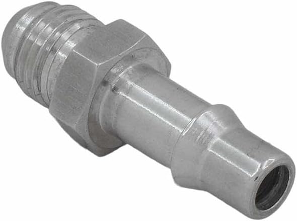 ICT Billet 6AN Male Flare to 3/8" (.375") Transmission Cooler Quick Disconnect Taper Retainer Clip Adapter Fitting Made in the USA Bare Aluminum F06ANTR37501