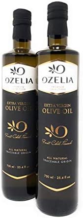 OZELIA | GOLD Medal | Award Winning Extra Virgin Olive Oil | 750ml / 25.4 fl.oz (Pack of 2) | Single Estate | Certified P.D.O. | Cold Pressed