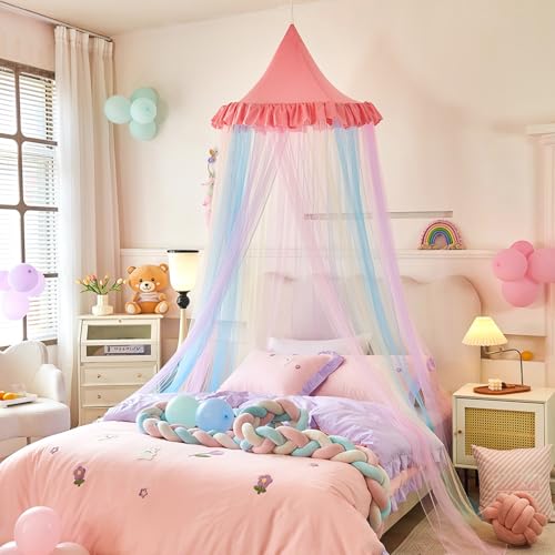 XUKPO Regenbogen Moskitonetz Betthimmel