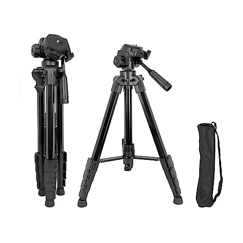 Nuroum Trépied, 45-130cm Hauteur Ajustable Support de Webcam pour C40, C46, V21, V21-AF, V403,léger et antidérapant pour trépied avec Sac et Filetage 1/4'' pour Camera/projecteur/Smartphone