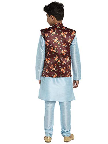 Image of KRAFT INDIA Boys Satin Printed Nehru Jacket Only