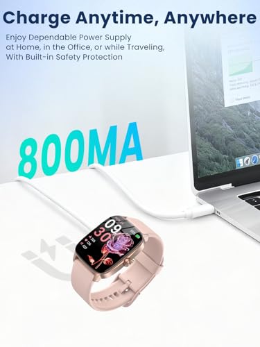 2 cables de carga para reloj inteligente KIBFLE TGW01 USB-C negro duradero 5