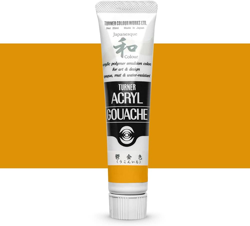 Turner Colour Works Acryl Gouache Artist Acrylic Paint - Single 20 ml Tube - Japanesque Deep Yellow