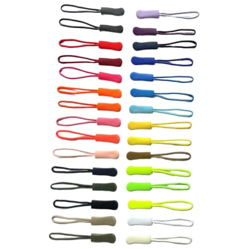 30 tiradores de cremallera con cremallera para mochilas, chaquetas, bolsos, estuches de lápices (color), Negro, 6*8*1cm