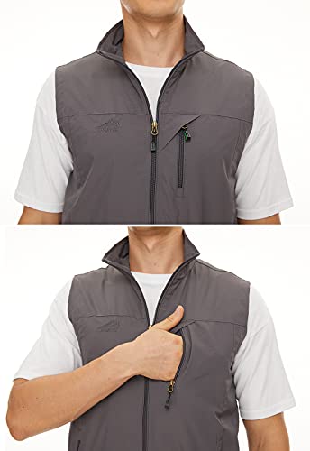 Mens Lightweight Vest Casual Softshell With Pockets Windproof Jacket For Sport Golf Work Gy-3Xl #TOP5