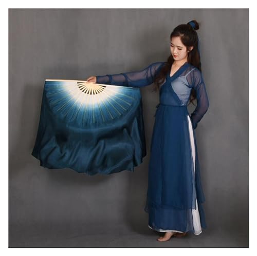 Voile de soie pour éventails danse orientale rouge sur scène