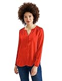 Mit kurzer Knopfleiste Street One Bamika Bluse Damen, Juicy Mandarine, 42