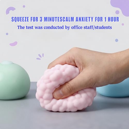 Crunchy Squishy Stress Ball, Crunchy Stress Ball with Beads, ASMR Smoothie Squeeze Toy, Anxiety Relief Fidget Ball for Adults & Kids, Party Favors and Employee Gifts(Blue) - Image 8