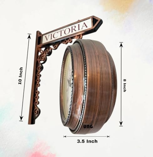 Horloge murale vintage double face orientable à 360° cadran rétro