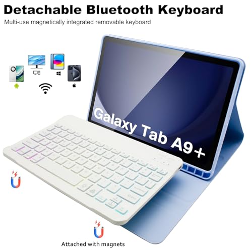 Funda teclado español Ñ Samsung Tab A11+ evita errores de escritura con ratón 2