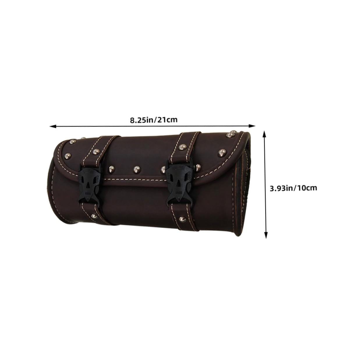Borsa Porta Attrezzi per Moto in Pelle Pu Color Caffè, 2 Pezzi Scomparti Pratici e Design Ergonomico, Accessori per Moto per Viaggi e Manutenzione
