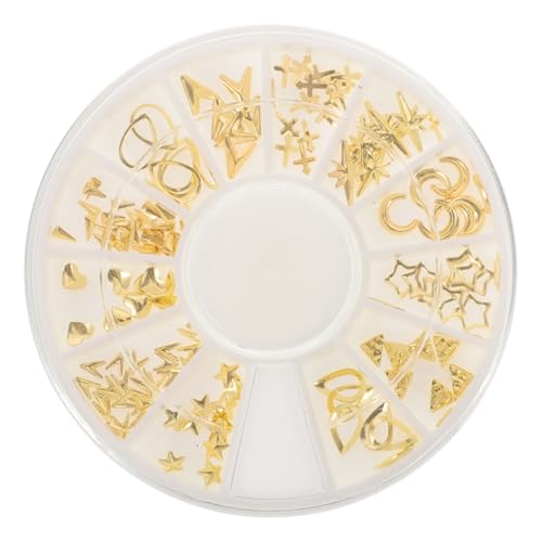 CORHAD Mini Jewelry Box Geometric Nail Studs Triangle Oval Circle Square Nails for DIY
