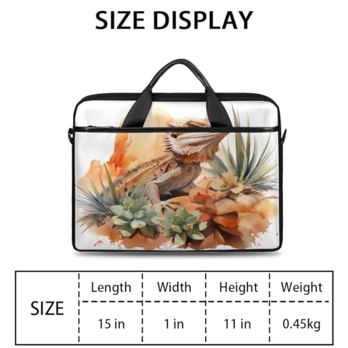 Laptop Shoulder Bag for Men Women Bearded Dragon Desert Lizard Slim Briefcase Messenger Bag Waterproof 15.6 Inch Laptop Bag Carrying Case Fit 14-15.6 Inch Notebook Computer Tablet2