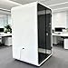 TC POD Portable Soundproof Booth,Privacy Office Pod,Sound Proof Booth for Home,Mobile Focus Room,1-2 Person Sound Pod Booth with Hidden Wheels LED Lighting System,Fans and USB Ports