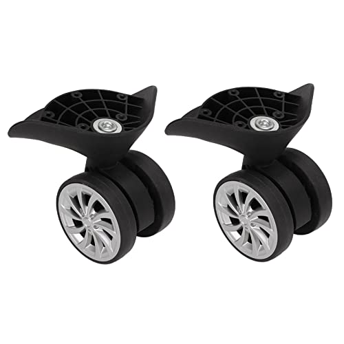 Nylon Black Suitcase Casters, Left and Right Strong Luggage Wheels Replacement, with Light Weight and Noise Reduction for Travel, Equipped Multiple Screws for Installation