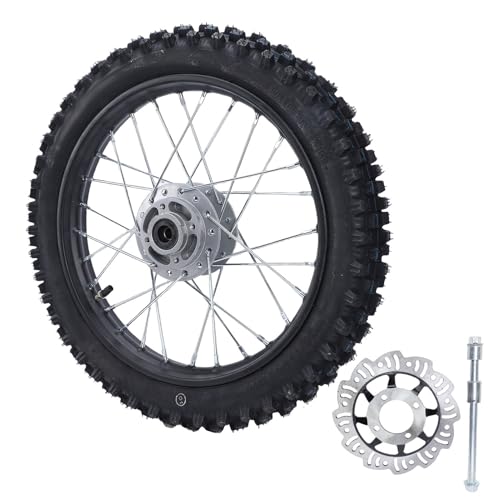 Akozon 60/100 14 Conjunto de Neumático de Llanta de Rueda Delantera Reemplazo Duradero para Motocicleta Todoterreno SSR 140 Ml