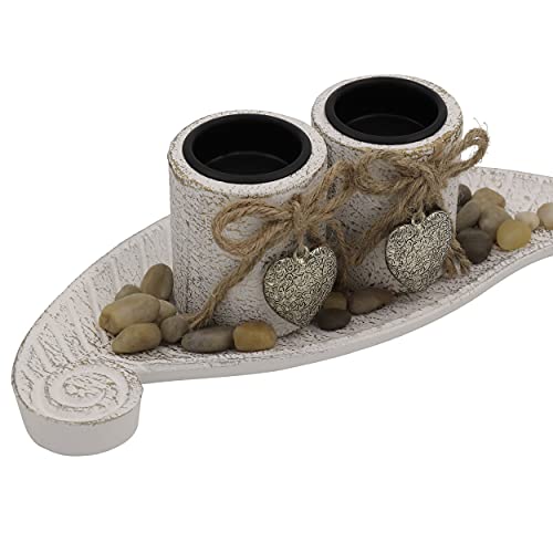 Soyizom Wooden Tealight Holders Christmas Decorative Candstand Set For Home Decor,Set Of 2 Decorative White Candles Holder Set Centerpieces Decor Tray For Dining Room Table Decor #TOP2