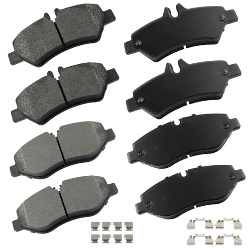 Image of cciyu D1316 & D1317 Front Rear Metal Disc Brake Pads Kit For Dodge For Sprinter 2500 2007-2009,For Freightliner For Sprinter 2500 2007-2012 2014 2016,For Mercedes-Benz For Sprinter 2500 2010-2018