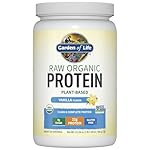 Garden of Life Protein Powder, Vegan Protein Powder, BCAA, Probiotics & Digestive Enzymes, Gluten & Lactose Free, Vanilla, 1.5 LB
