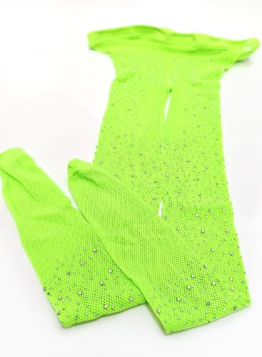 Image of VEBZIN Sparkly Fishnets Stockings High Waist Fishnet Tights for Women | Rhinestone Design, Sparkly Glitter Effect, Reinforced Toe, High Stretch, Everyday Wear, Rave Party Concert Festival Outfits