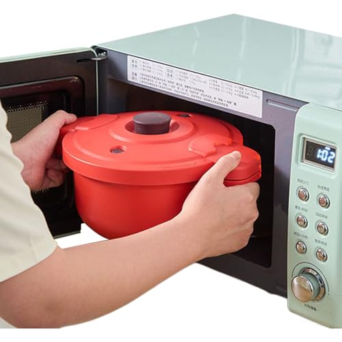 Vaporizador de verduras para microondas, olla multifunción a presión, herramienta de cocina multifuncional de 2,3 L, olla rápida para cena, desayuno, viajes, hogar, almuerzo, lugar de trabajo, campus - imagen 9