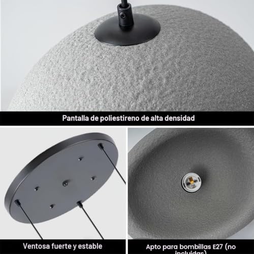 Lámpara de techo gris cemento moderna ajustable para cocina e isla 7