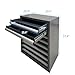 Steel Garage Tool Cabinet System, for Workshop Basement Utility Room, Black and Grey, No Wall Mounting Needed